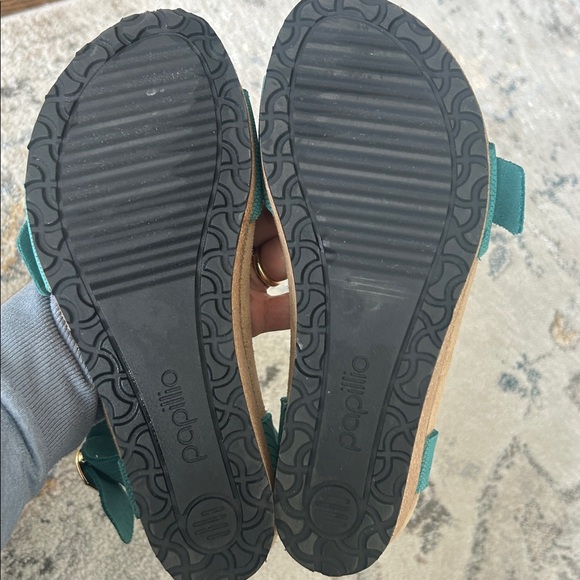 Birkenstock Papillio Soley Embossed Biscay Bay Nubuck Sandals Big Buckle US 7 - Picture 7 of 7